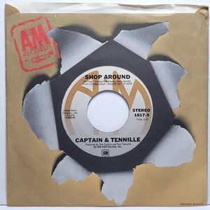 Captain & Tennille ~ 45 Vinyl Record ~ Shop Around / Butterscotch Castle